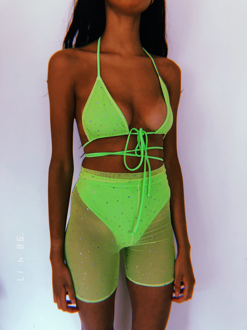 Green Sparkle Shorts Set