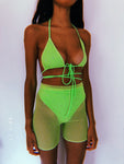 Green Sparkle Shorts Set