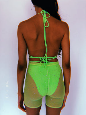 Green Sparkle Shorts Set