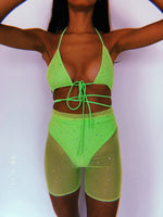 Green Sparkle Shorts Set