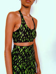 Neon Green OG Halter Top + Skirt Set