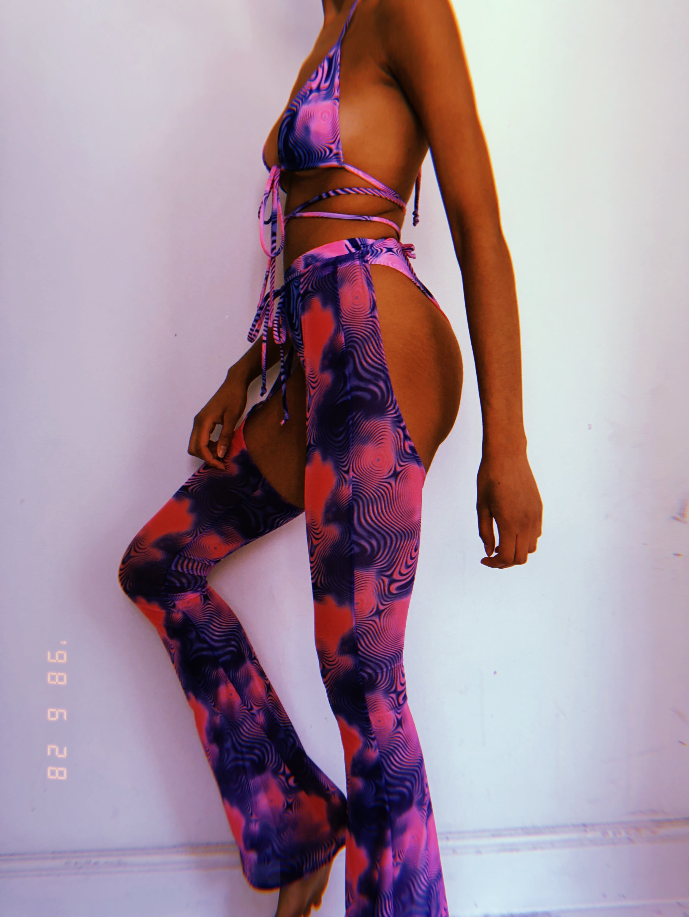 Swirl Mesh Long Chap Set