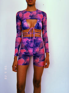 Swirl Mesh Cycling Shorts Set