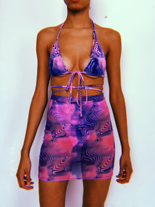 Swirl Mesh Skirt Set