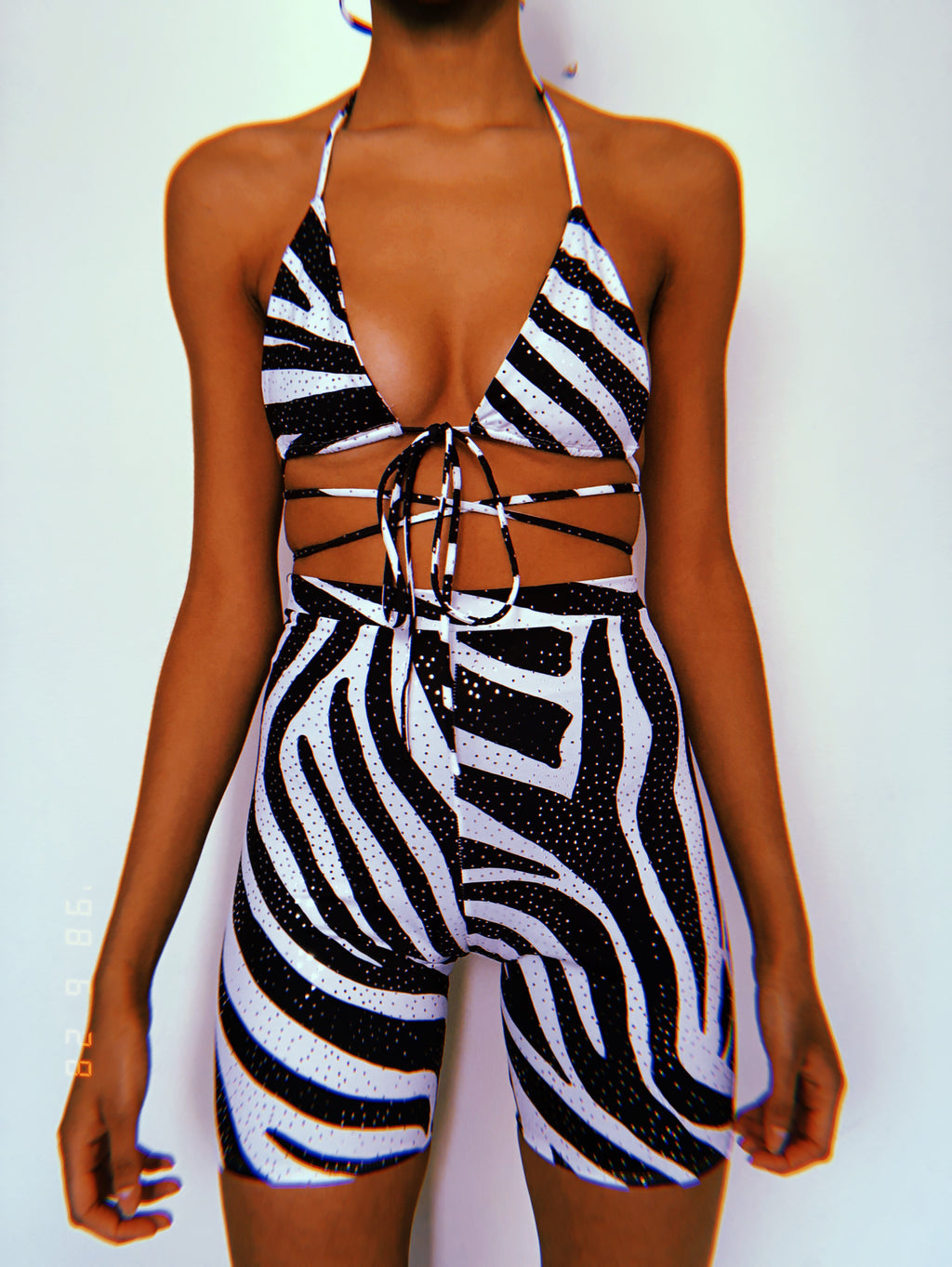 Glitz Zebra Cycling Shorts Set