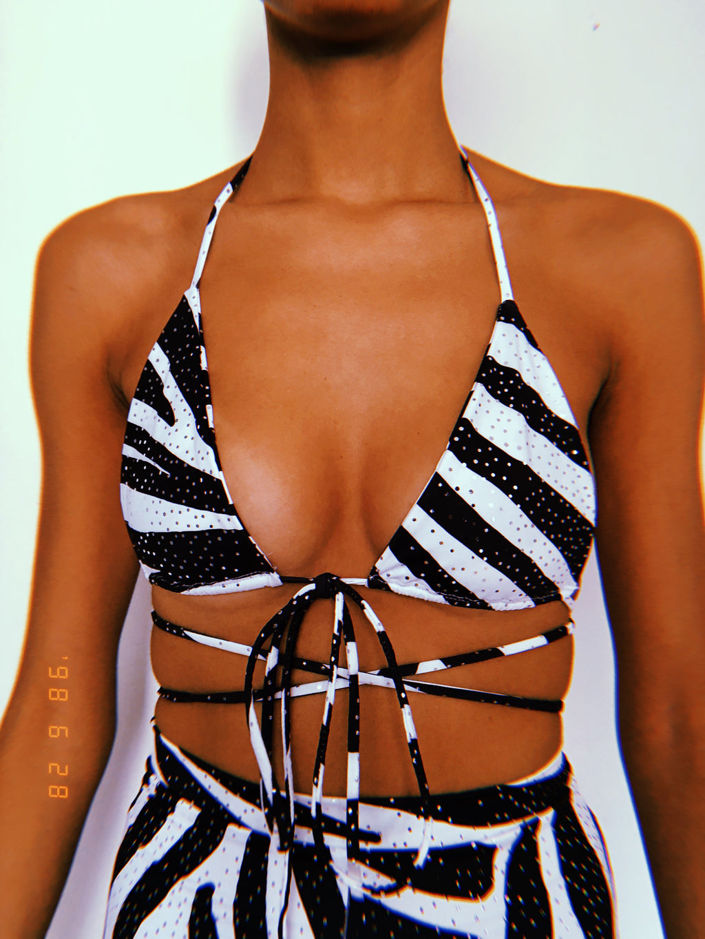 Glitz Zebra Bikini Top