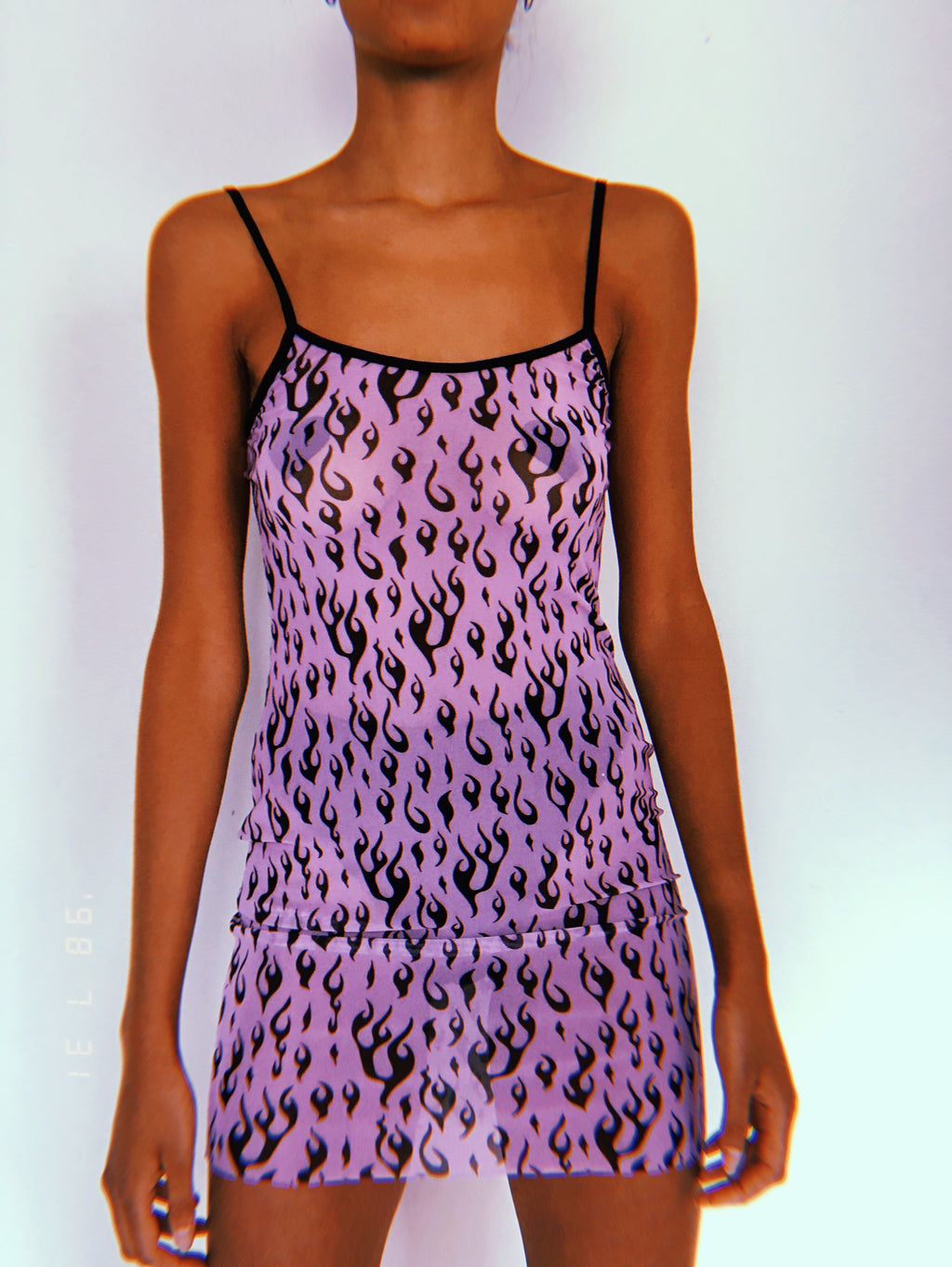 Purple Flame Mesh Dress