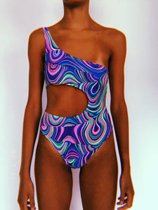 Kaleidoscope Cut Out Swimsuit