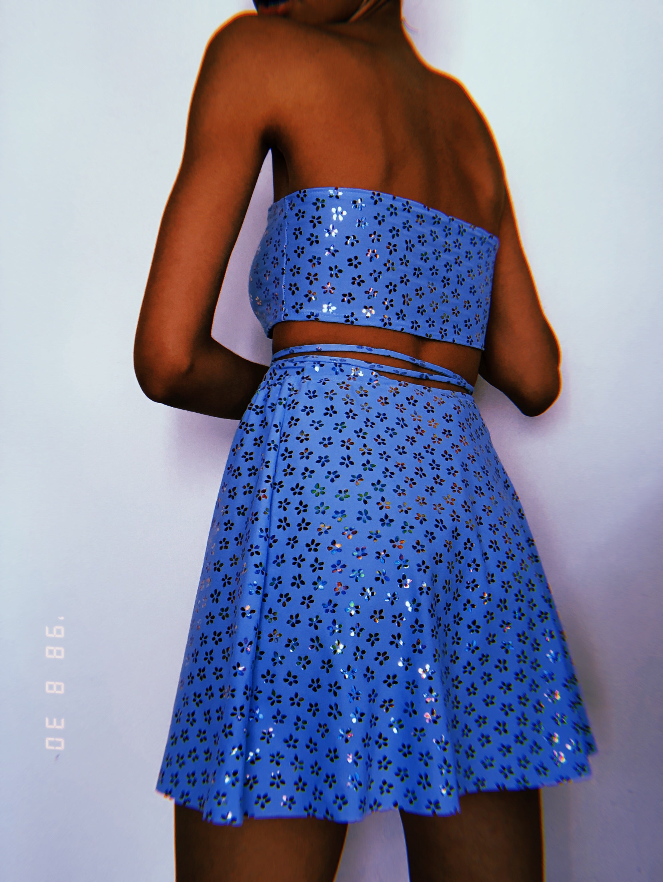 Flower Power Open Front Skirt Set
