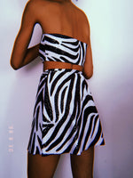 Glitz Zebra Open Front Skirt Set