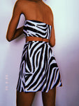 Glitz Zebra Open Front Skirt Set