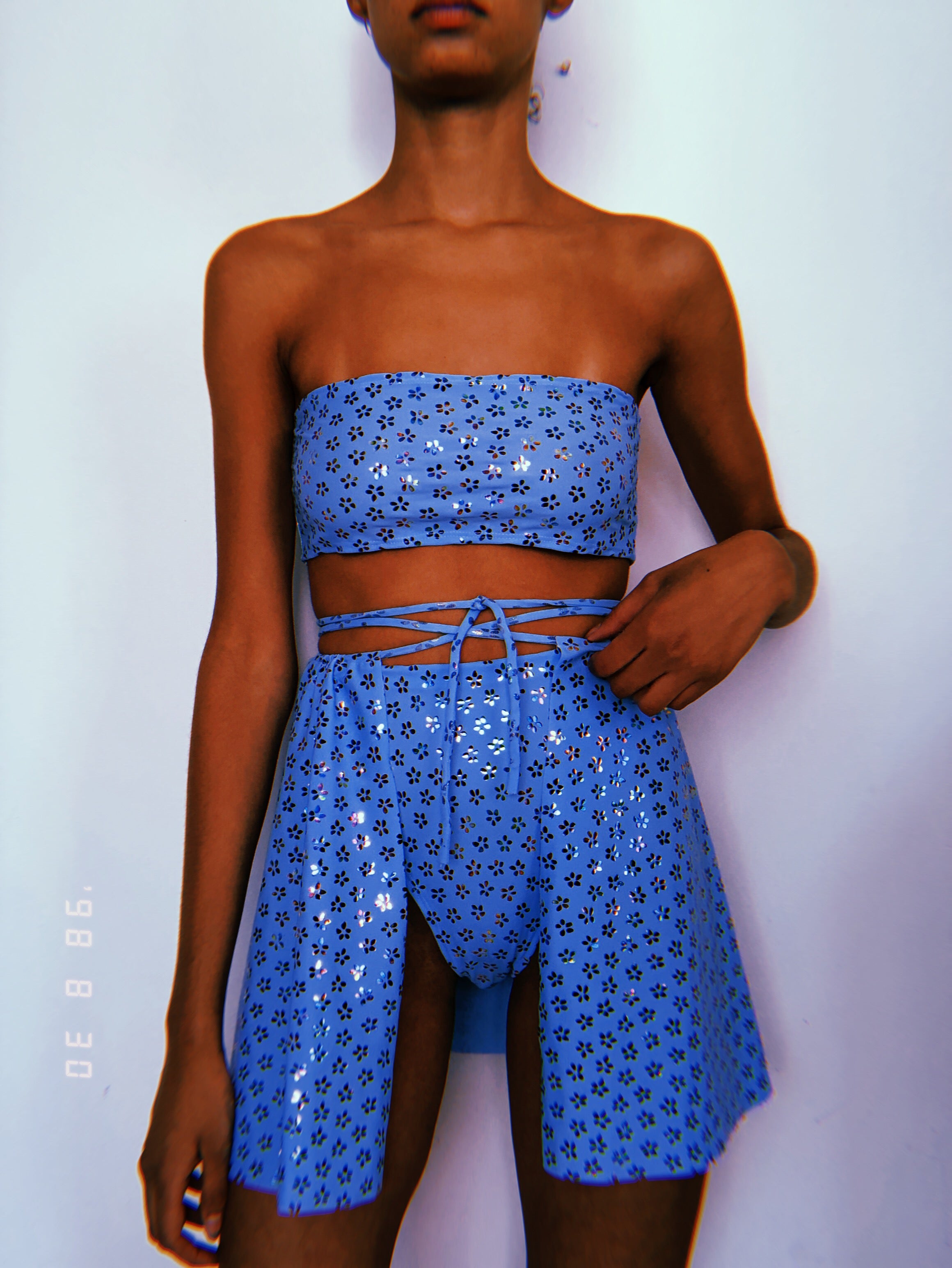 Flower Power Open Front Skirt Set