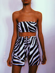 Glitz Zebra Open Front Skirt Set