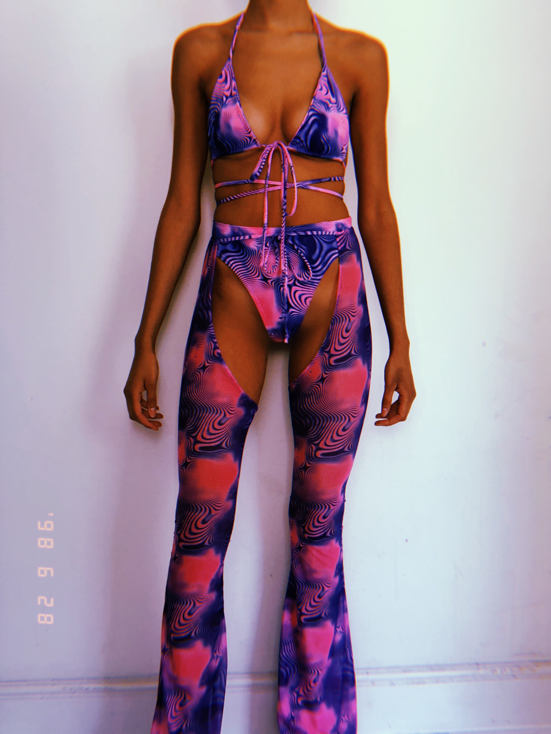 Swirl Mesh Long Chap Set