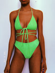 Neon Green Sparkle Bikini
