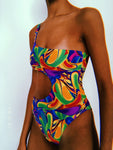 Psychedelic Cut out Swimwear