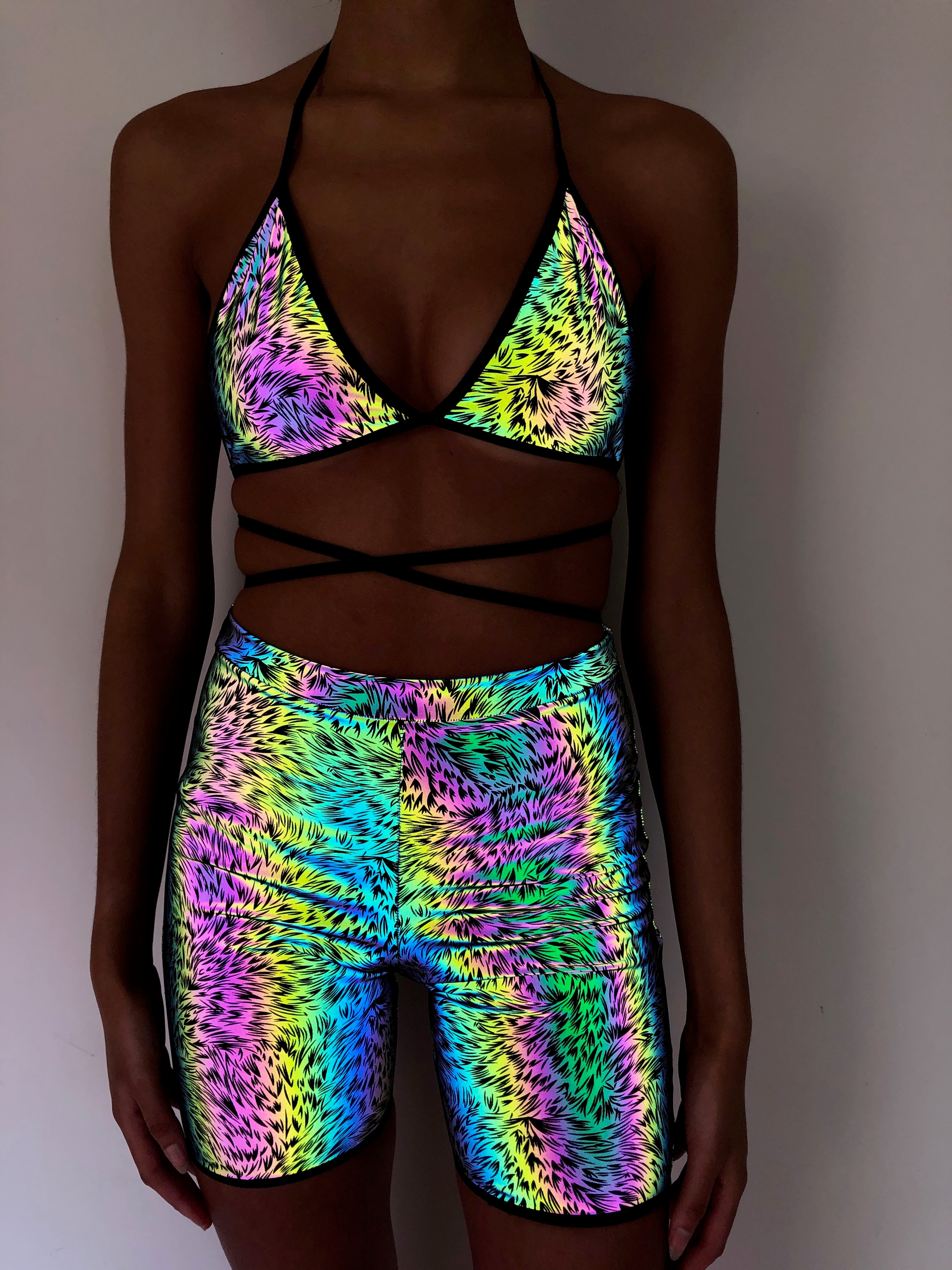 Tiger Reflective Bralette Set