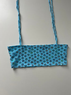 (60) - Size 4-6 - Flower Bandeau Strap Top