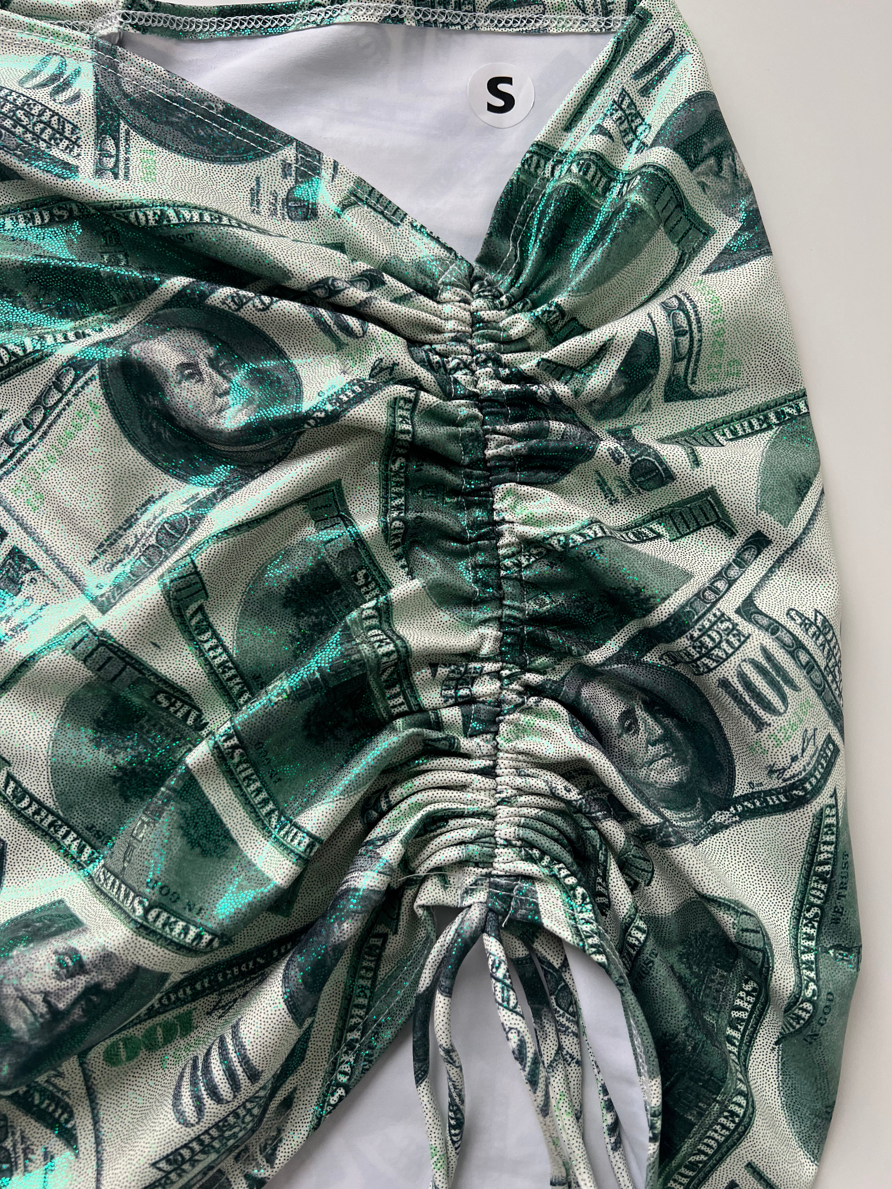 (16) - Size 8 - Dollar Bill Ruched Skirt