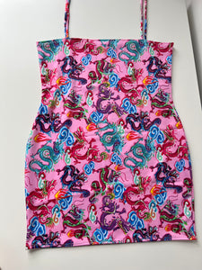 (33)- Size 14 - Pink Dragon Dress