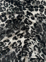 (8) Size 8-10 - Grey Cheetah Ruched Skirt