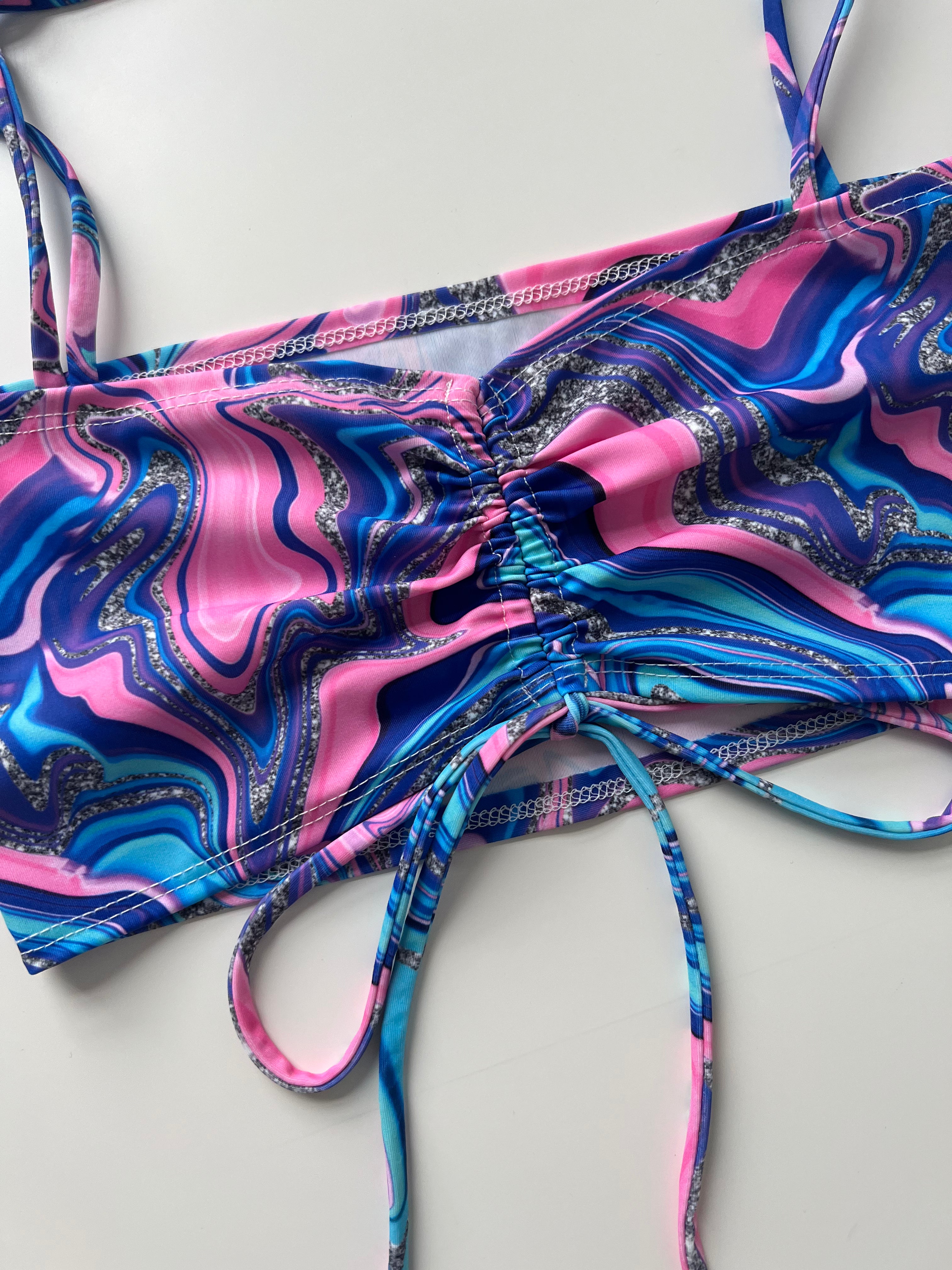 (6) Size 4-6 - Glitter Ruched Bandeau