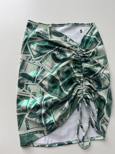 (16) - Size 8 - Dollar Bill Ruched Skirt