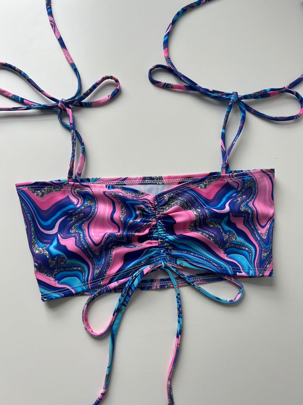 (6) Size 4-6 - Glitter Ruched Bandeau