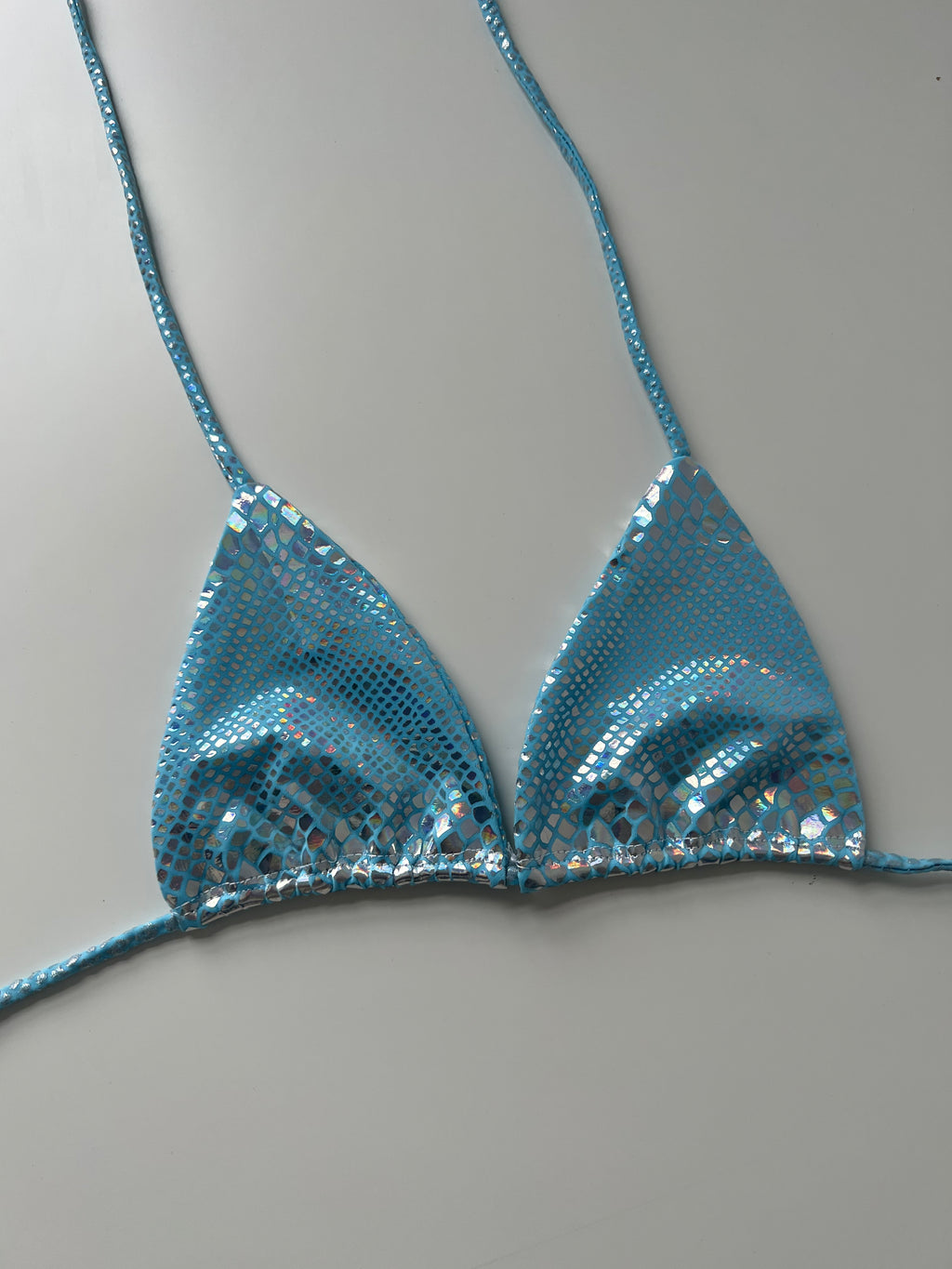 (22) - Size 8 - Blue Snake Bikini Top