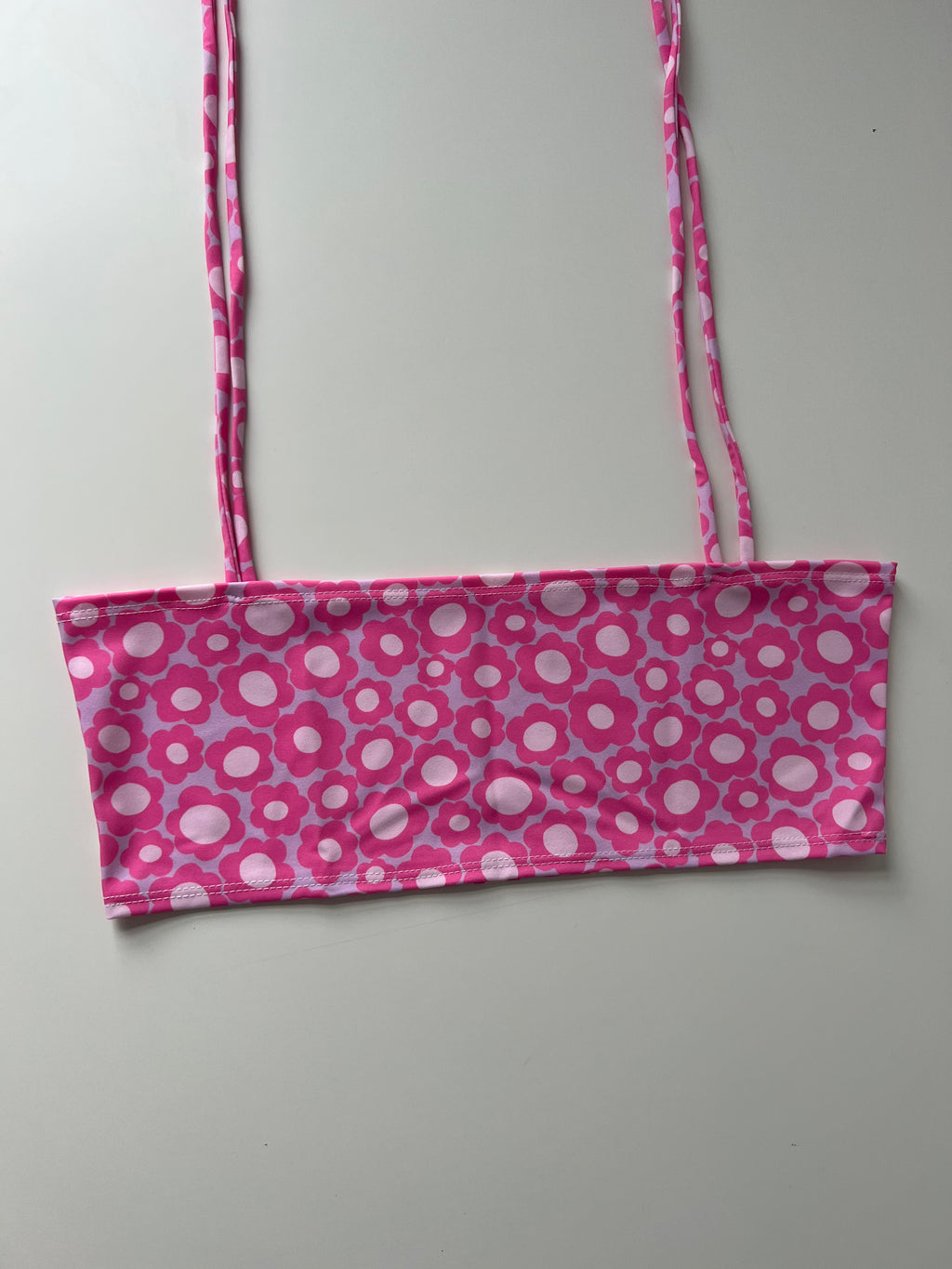 (29) Size 10 - Pink Flower Strap Bandeau
