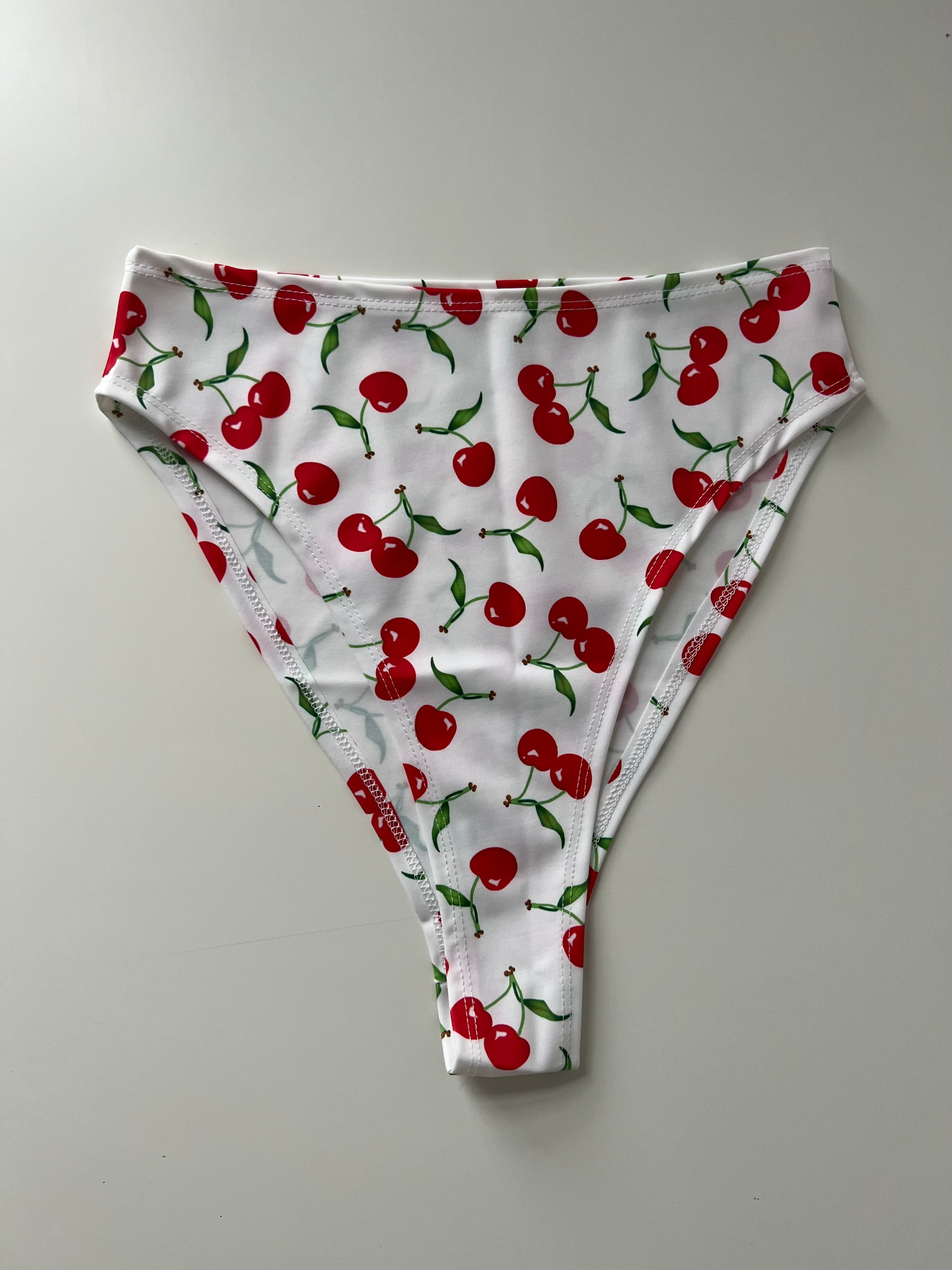 (73) - Size 8 - Cherry Bikini Bottoms