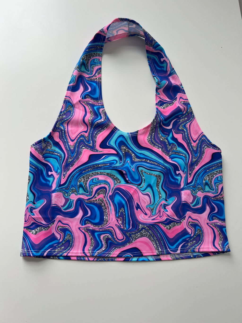 (17) - Size 14 - Glitter Marble Halter